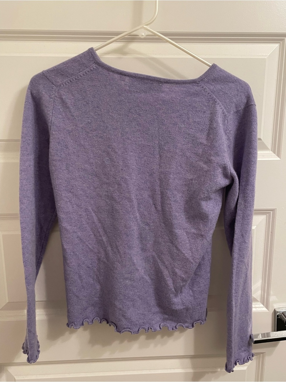 Lilac Long-Sleeve Ruffle-Hem Knit Top - Picture 5 of 6